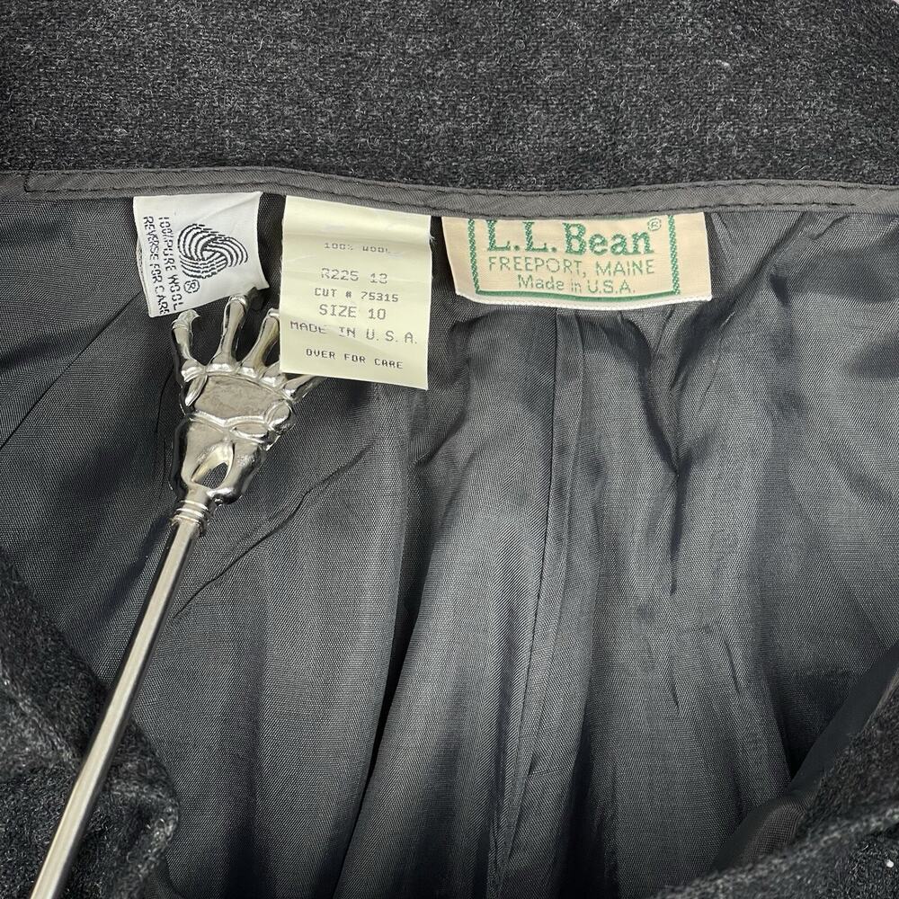 Vintage LL Bean Wool Shorts USA Made Size 10 Pleated Charcoal Dark Academia - Picture 6 of 10